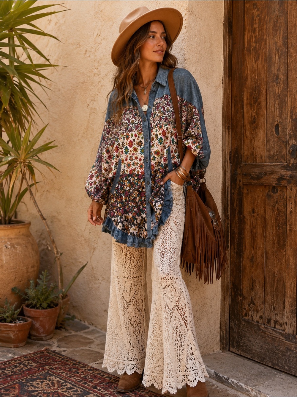Young Threads Patchwork Boho Top NWT - Picture 12 of 12